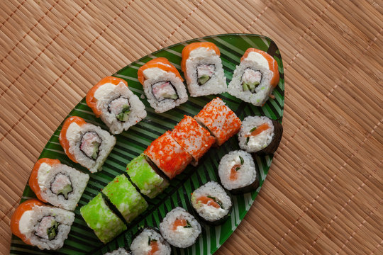 set of sushi, japanese traditional food
