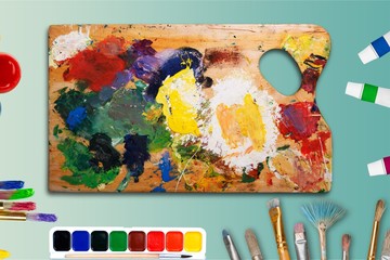 Artist brushes and paint. Art of Painting
