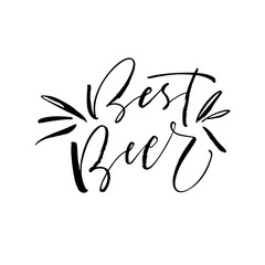 Obraz premium Best beer phrase. Hand drawn brush style modern calligraphy. Vector&nbsp;illustration of handwritten lettering.