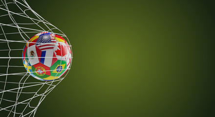 soccer ball flags soccer goal 3d-illustration