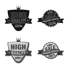 Vector illustration of emblem and badge icon. Collection of emblem and sticker vector icon for stock.