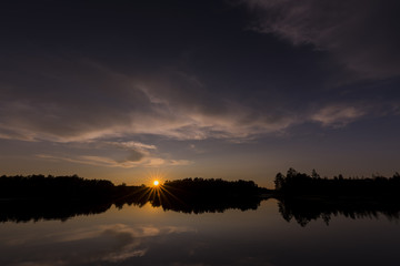 Obraz premium Sunset on Spider Lake in Northern Wisconsin.