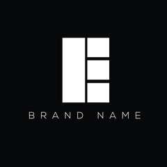Initial Letter E Modern Logo Design Concept. Vector Logo With Black and White Color