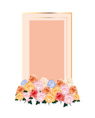 romantic label flowers floral decoration template