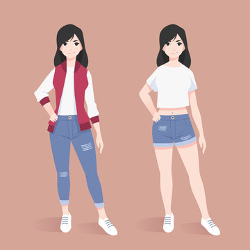 girl in sporty varsity jacket
