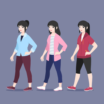 girls in various clothes