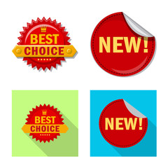 Vector design of emblem and badge logo. Set of emblem and sticker stock vector illustration.