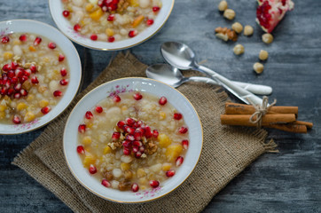 Traditional Turkish dessert Asure or Ashure