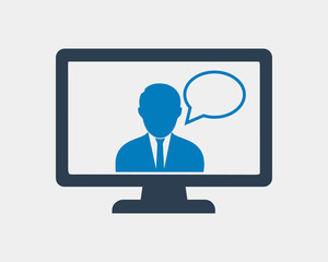 E learning icon on gray background