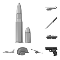 Vector illustration of weapon and gun logo. Collection of weapon and army stock vector illustration.