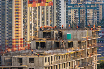 construction workers at work