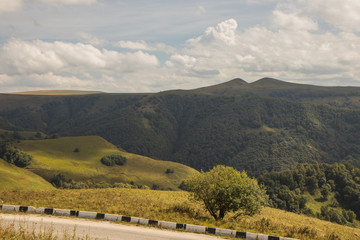 Obraz premium Beautiful landscape in the autumn in mountains. Pass Gum Bashi view