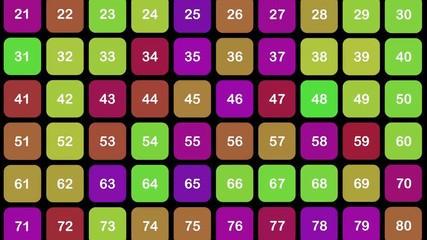 Animation of color changing squares with numbers - Powered by Adobe