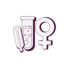 tube test with thermometer and female symbol