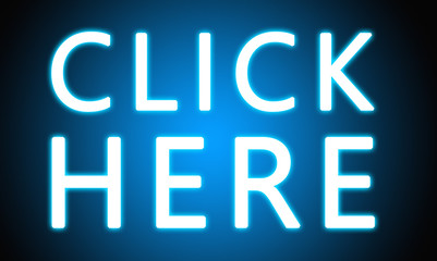 Click Here - glowing white text on blue background