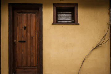 Obraz na płótnie Canvas Window and Door of a Traditional Turkish House from Odunpazari, Eskisehir