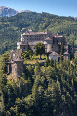 Fototapeta na wymiar Alpine castle Werfen (Hohenwerfen) near Salzburg, Austrian Alps, Austria