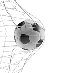 soccer ball soccer goal 3d-illustration isolated