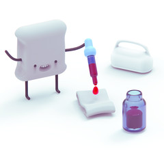 3d rendering of a scene depicting the chemical element iodine