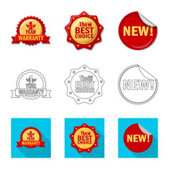 Vector design of emblem and badge sign. Collection of emblem and sticker stock symbol for web.