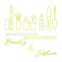 Makeup. Decorative cosmetics, cosmetic oil.