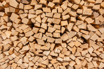 Stored hard wood cut for fire place