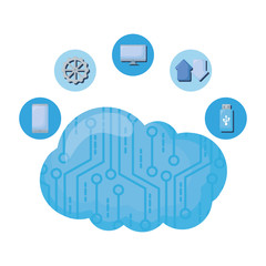 cloud computing with data icons
