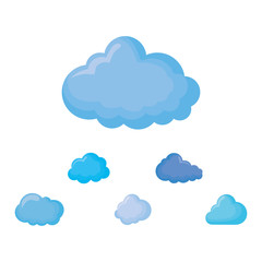 weather clouds set icons