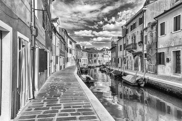 Naklejka premium Picturesque architecture along the canal, island of Burano, Venice, Italy