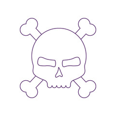 happy halloween skull with bones crossed