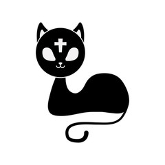 halloween cute cat with cross