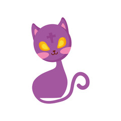 halloween cute cat with cross