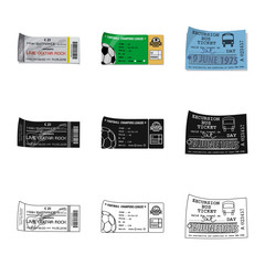 Fototapeta premium Isolated object of ticket and admission icon. Collection of ticket and event stock vector illustration.