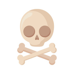 happy halloween skull with bones crossed