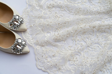 Wedding dress and shoes