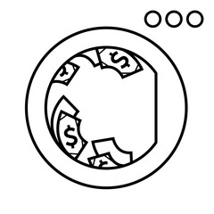 Icon money laundering. A simple black symbol.