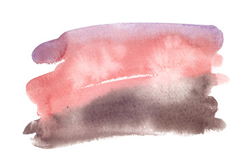 Light purple, red and brown gradient backdrop painted in watercolor on clean white background