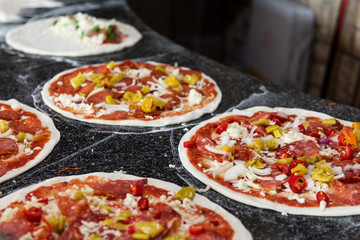 Preparing pizza