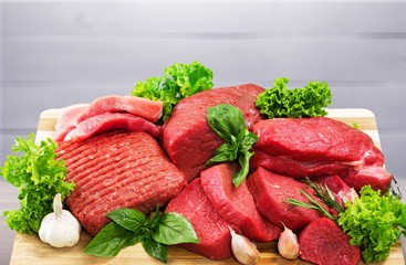 Fresh Raw Meat on Background