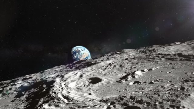 Earthrise - Planet Earth Rising over the Horizon of the Moon