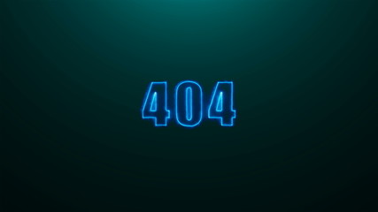 Letters of 404 text on background with top light, 3d render background, computer generating for game