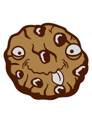verrückt crazy gesicht lustig comic cartoon cookie keks schoko lecker hunger naschen essen süßigkeit gebäck clipart dick diät knabbern liebe