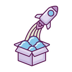 rocket start up with box