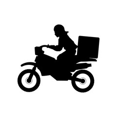Fototapeta na wymiar delivery worker in motorcycle and box
