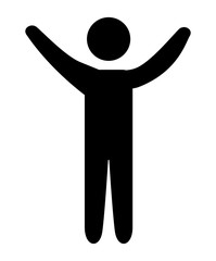 human figure silhouette celebrating