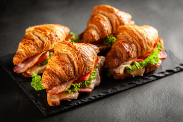 Classic BLT croissant sandwiches