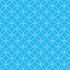 seamless white geometric pattern on blue background