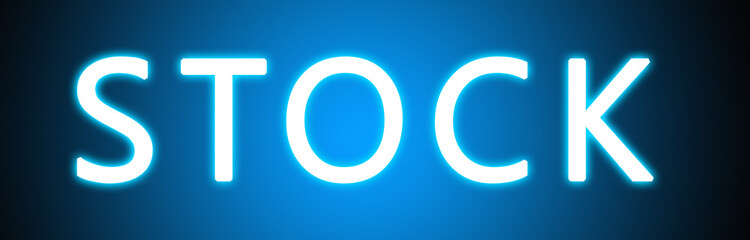 Stock - glowing white text on blue background