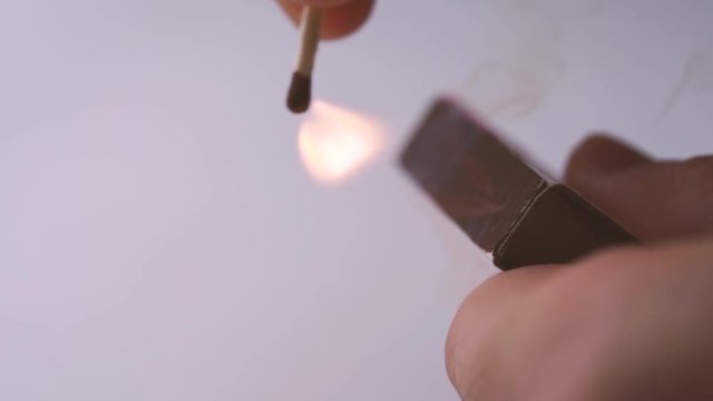 One quiet burning match. Match burning details