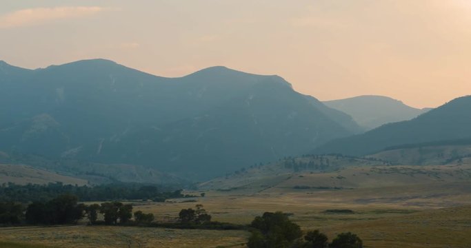 Bighorn mountains in wyoming in the evning glow